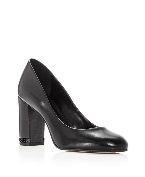 michael kors women's jamie leather black block heels|MICHAEL Michael Kors Women's Jamie Leather Block Heel .